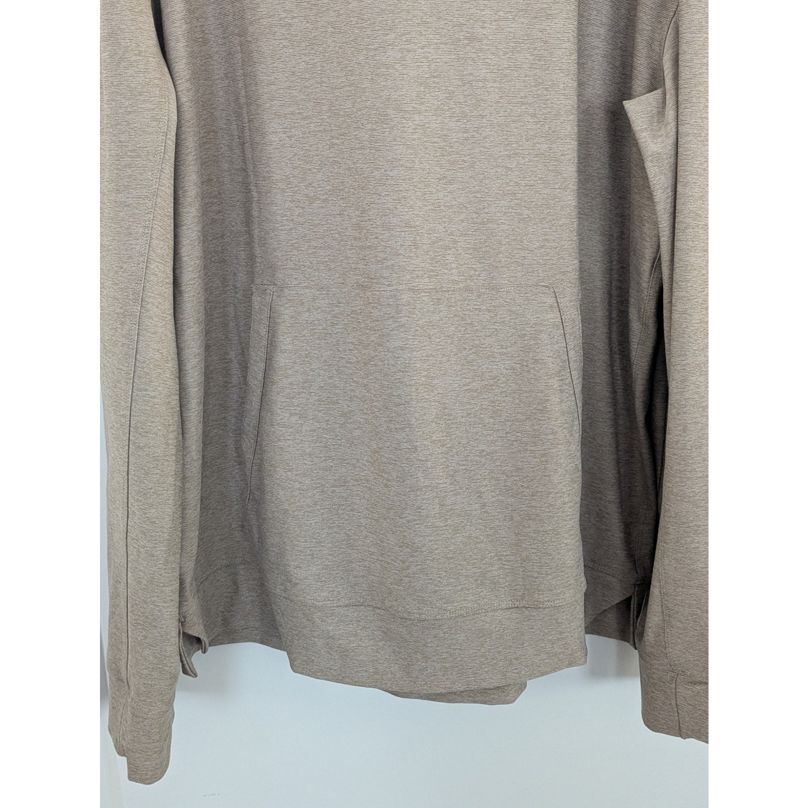 Outdoor Voices Mens Xl Tan Heathered Pullover Hoodie Sweatshirt — image 2 of 8